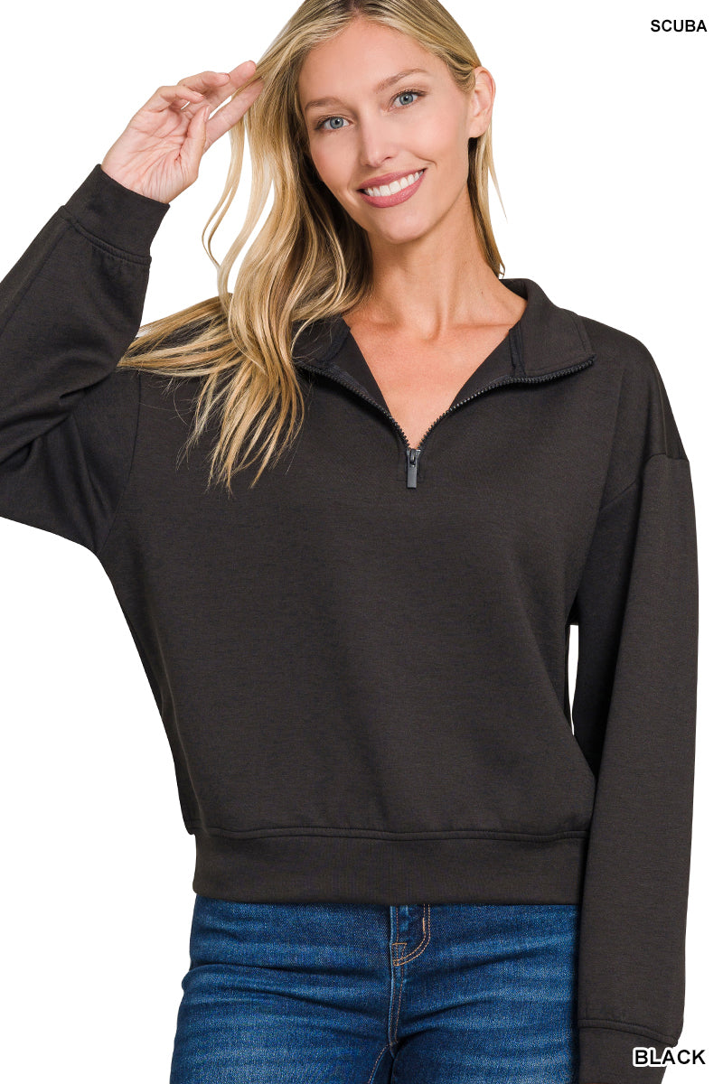 Quarter Zip Scuba Style Pullover