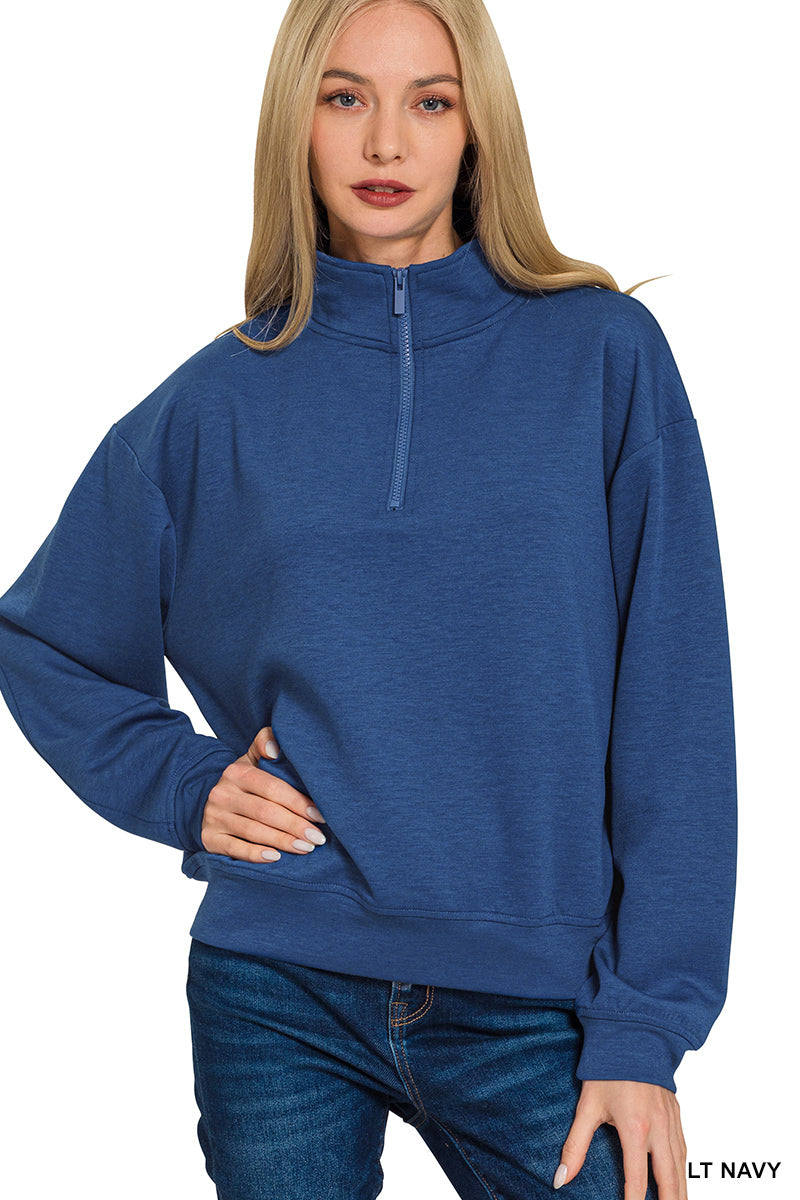 Quarter Zip Scuba Style Pullover