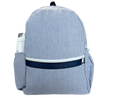 Navy Seersucker Backpack