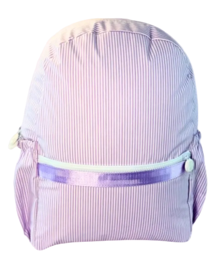 Preppy Lilac Seersucker Backpack