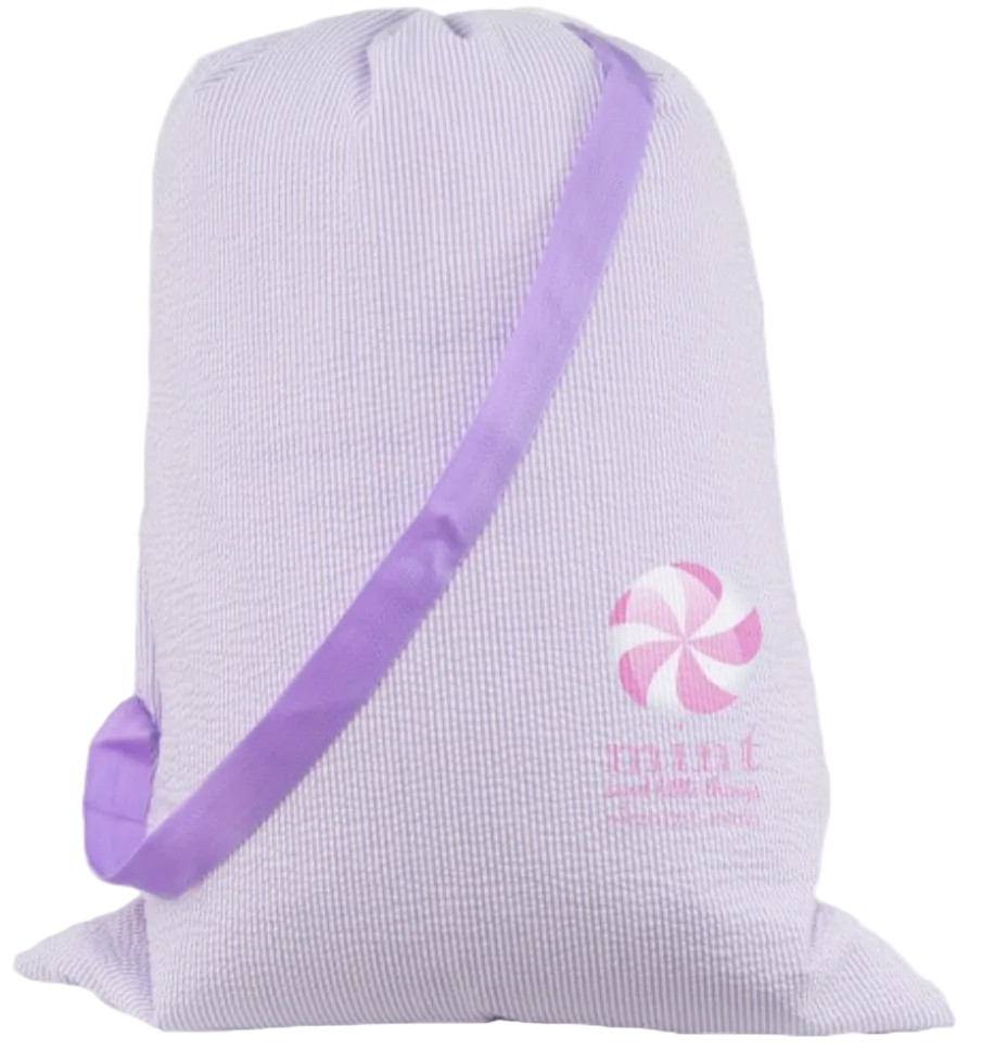 Huge Catch-All Lilac Seersucker Bag